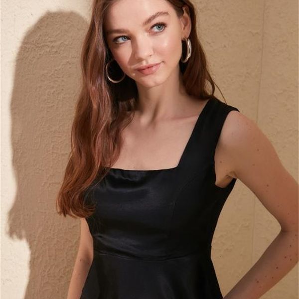 women's blouses & shirts trendyol satin peplum detail elegant blouse twoss20bz0513 d38j, White 
women's blouses & shirts trendyol satin peplum detail elegant blouse twoss20bz0513 d38j, White