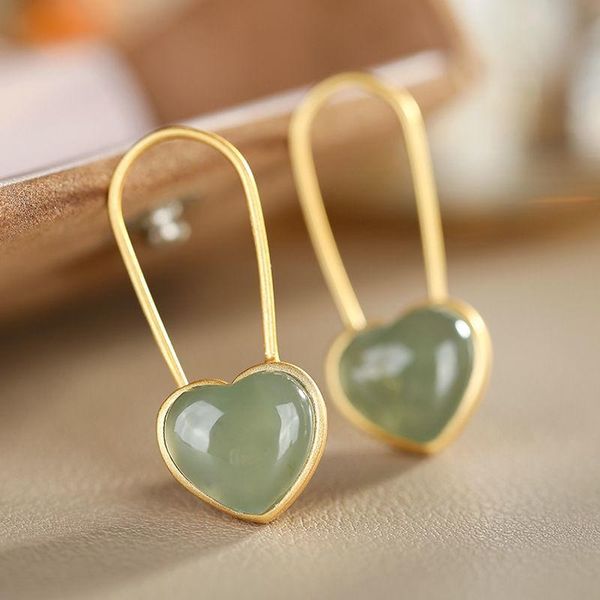 dangle & chandelier silver inlaid natural hetian jade heart-shaped ear hooks chinese retro romantic small fresh fairy cute women's bran
dangle & chandelier silver inlaid natural hetian jade heart-shaped ear hooks chinese retro romantic small fresh fairy cute women's bran