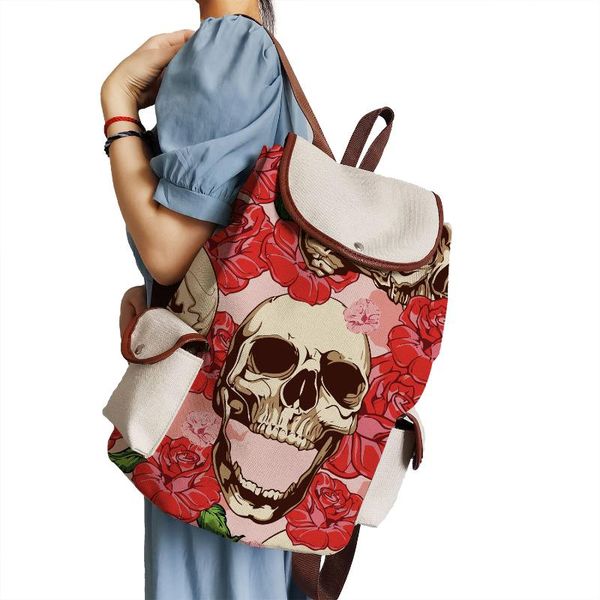 backpack red floral skull printed handbags bright colors drawstring cartoon cool halloween school bag large capacity book
backpack red floral skull printed handbags bright colors drawstring cartoon cool halloween school bag large capacity book