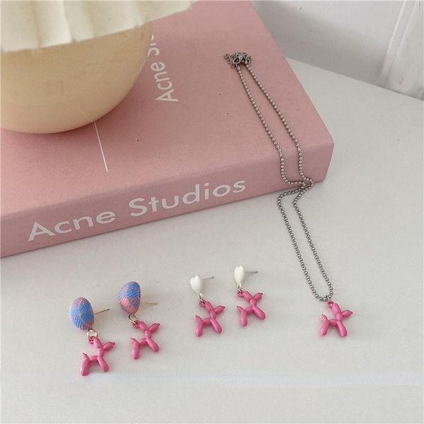 dangle & chandelier korean vintage cartoon pink dog earrings stainless steel round bead chain metallic enamel pendant necklace for women gir, Silver
dangle & chandelier korean vintage cartoon pink dog earrings stainless steel round bead chain metallic enamel pendant necklace for women gir, Silver