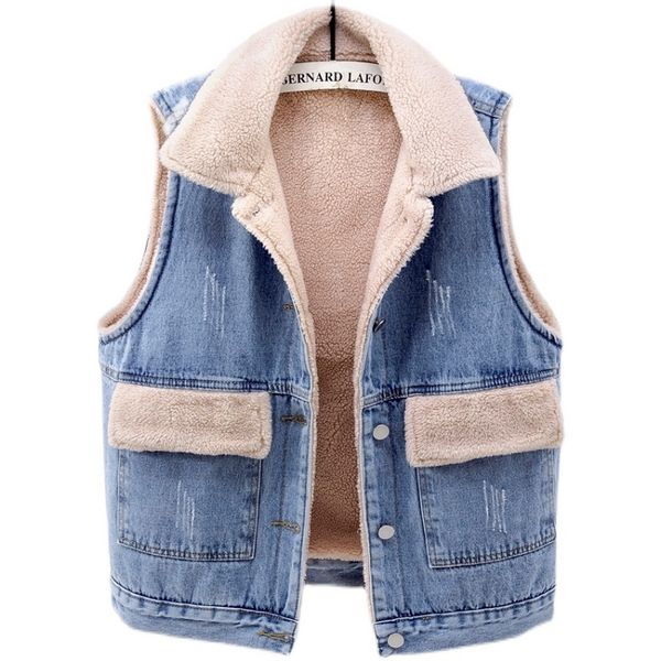 women's vests autumn winter waistcoat women korean loose thick lamb big pockets sleeveless jacket denim vest warm cotton coat ladi, Black;white
women's vests autumn winter waistcoat women korean loose thick lamb big pockets sleeveless jacket denim vest warm cotton coat ladi, Black;white