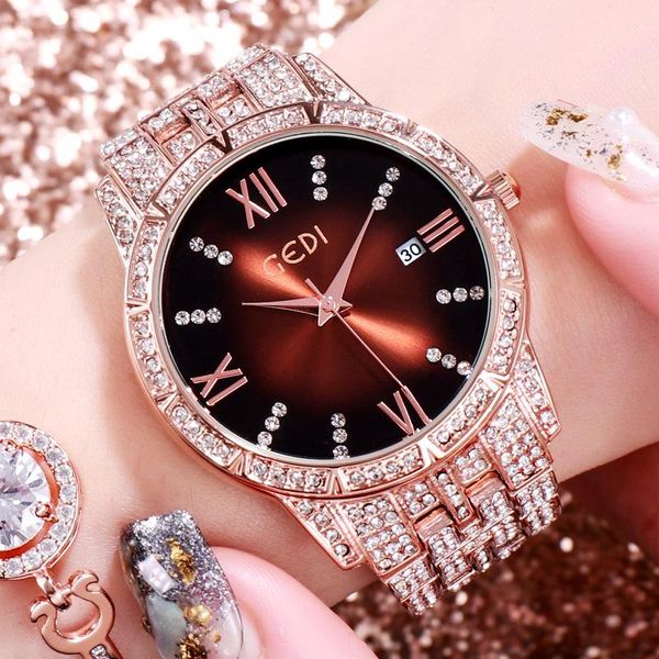 wristwatches gedi light luxury diamond women watches lady's steel strap blink full rhinestone brand woman's calendar quartz watch, Slivery;brown
wristwatches gedi light luxury diamond women watches lady's steel strap blink full rhinestone brand woman's calendar quartz watch, Slivery;brown