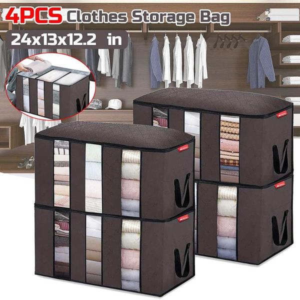 zipper clothes storage bag non-woven fabric cloth quilt large-capacity home package blanket organizing 4packs bags
zipper clothes storage bag non-woven fabric cloth quilt large-capacity home package blanket organizing 4packs bags