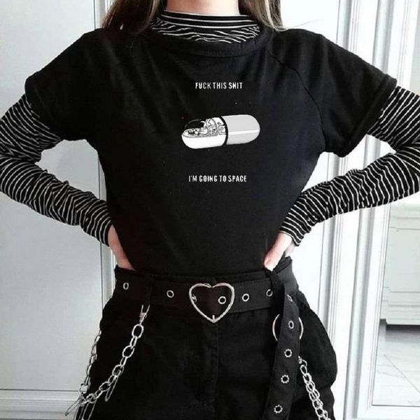 going to lace space womens t shirt printed gothic street style fashion causal funny tee 100% cotton o neck short, White
going to lace space womens t shirt printed gothic street style fashion causal funny tee 100% cotton o neck short, White