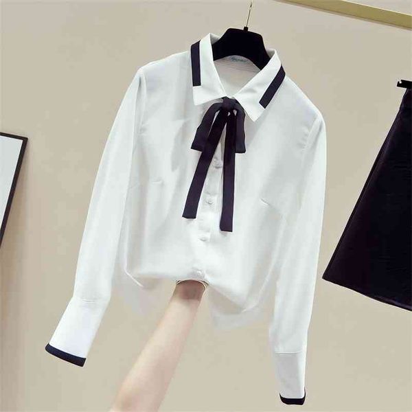 autumn women's turn down collar long sleeves bow shirts students girls ladies shirt blouse a3671 210519, White
autumn women's turn down collar long sleeves bow shirts students girls ladies shirt blouse a3671 210519, White