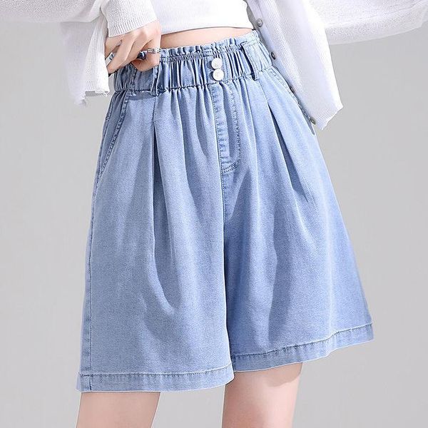 women's jeans denim shorts 2021 summer a- line high waist loose ice silk straight pants wide-leg half, Blue
women's jeans denim shorts 2021 summer a- line high waist loose ice silk straight pants wide-leg half, Blue
