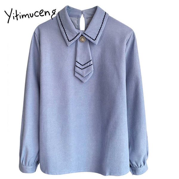 yitimuceng button up blouse women shirts loose solid spring fashion turn-down collar lantern sleeve college style 210601, White
yitimuceng button up blouse women shirts loose solid spring fashion turn-down collar lantern sleeve college style 210601, White