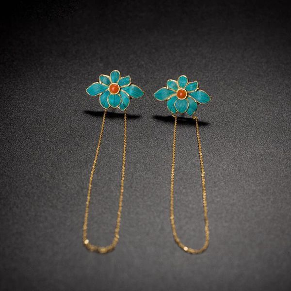 dangle & chandelier original design drop glue enamel porcelain lotus fringed earrings chinese retro court style elegant charm women's s, Silver
dangle & chandelier original design drop glue enamel porcelain lotus fringed earrings chinese retro court style elegant charm women's s, Silver