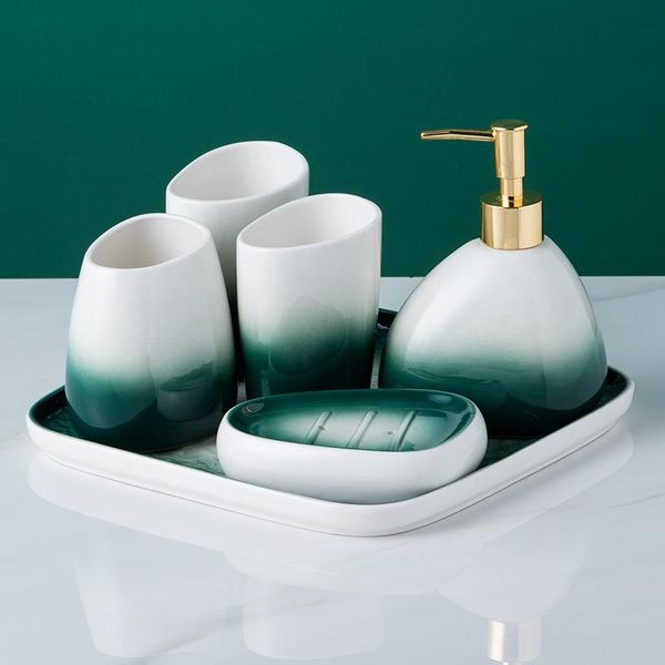 bath accessory set gradient green ceramic sanitary ware-piece wash suit couples brushing gargle bathroom amenities, kitchenware
bath accessory set gradient green ceramic sanitary ware-piece wash suit couples brushing gargle bathroom amenities, kitchenware