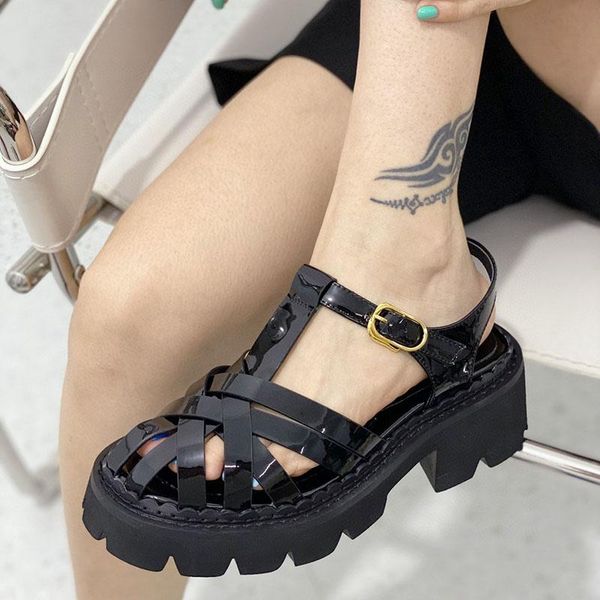 sandals thick-soled outer wear women leather all-match flat-bottom flat-heeled designer fashion vulcanized shoes, Black
sandals thick-soled outer wear women leather all-match flat-bottom flat-heeled designer fashion vulcanized shoes, Black