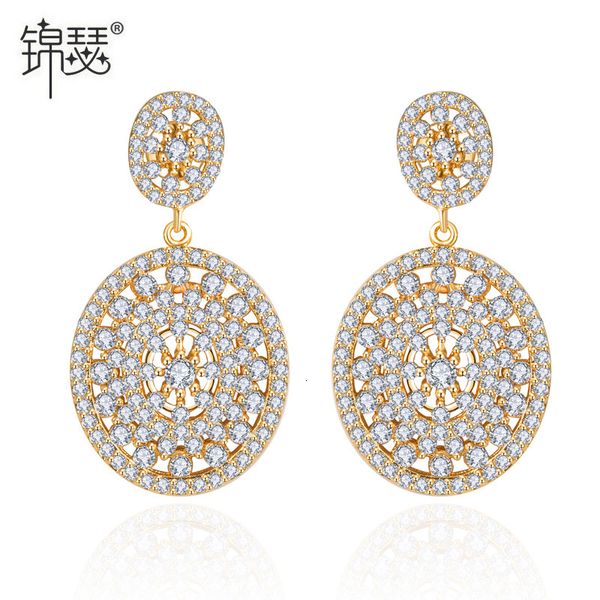 jewelry charm stud love talk earrings inlaid with small round copper 3a zircon fashionable disc for women, Golden
jewelry charm stud love talk earrings inlaid with small round copper 3a zircon fashionable disc for women, Golden