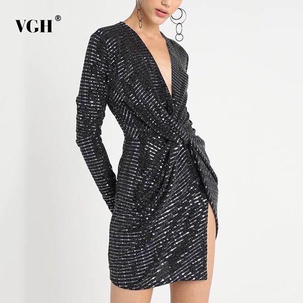 vgh sequin dress for women v neck long sleeve high waist ruched side split slim dresses female fashion clothing tide 210421, Black;gray
vgh sequin dress for women v neck long sleeve high waist ruched side split slim dresses female fashion clothing tide 210421, Black;gray