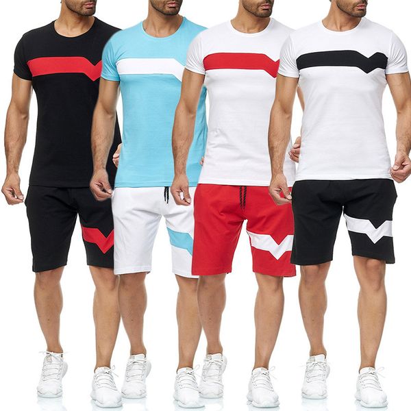tracksuits fashion movement 2021 men's summer sportswear short sleeve cotton color matching casual two piece, Gray
tracksuits fashion movement 2021 men's summer sportswear short sleeve cotton color matching casual two piece, Gray