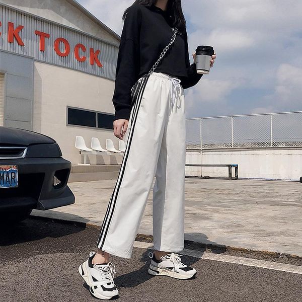 women's pants & capris sportswear wide leg straight tube loose binding, versatile and thin 2021 student leisure in spring autumn, Black;white
women's pants & capris sportswear wide leg straight tube loose binding, versatile and thin 2021 student leisure in spring autumn, Black;white