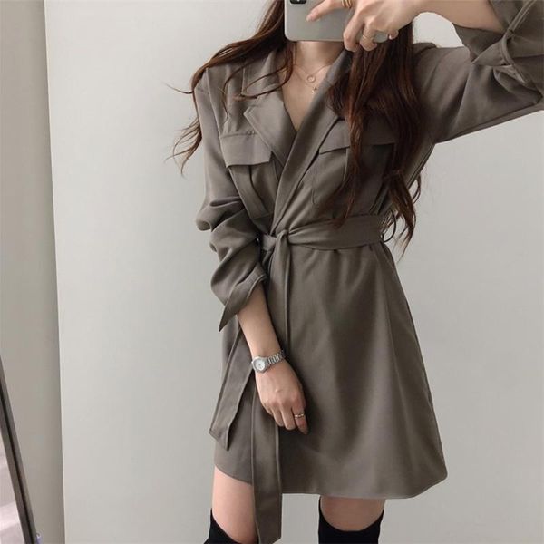 casual dresses autumn women notched dress fashion sashes long sleeve loose chic pocket vintage female button mini lace up, Black;gray
casual dresses autumn women notched dress fashion sashes long sleeve loose chic pocket vintage female button mini lace up, Black;gray