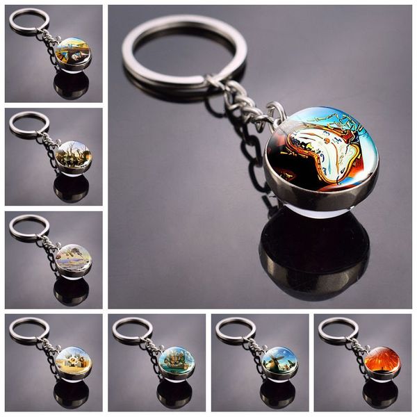 2021 new keychains saador dali soft watch at the moment of explosion keychain glass ball key chain metal keyring fashion jewelry c, Silver
2021 new keychains saador dali soft watch at the moment of explosion keychain glass ball key chain metal keyring fashion jewelry c, Silver