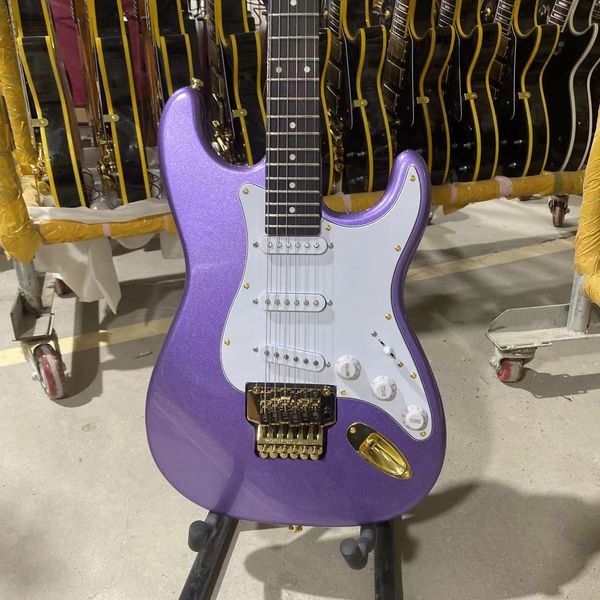 electric guitar double lock tremolo system gold hardware metal purple color rosewood fingerboard
electric guitar double lock tremolo system gold hardware metal purple color rosewood fingerboard