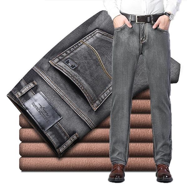 men's jeans winter plus velvet stretch straight-leg business casual classic fashion denim trousers smoky gray, Blue
men's jeans winter plus velvet stretch straight-leg business casual classic fashion denim trousers smoky gray, Blue