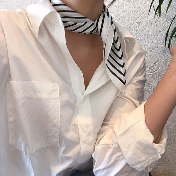 2021 fashion designer 100% silk scarf women chic simple white stripes 53x53cm 4 season, Blue;gray
2021 fashion designer 100% silk scarf women chic simple white stripes 53x53cm 4 season, Blue;gray