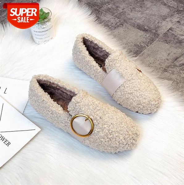 hairy shoes female lamb edamame beanie metal round buckle lazy single large size 33-43 feet wide and fat #hp3g, Black
hairy shoes female lamb edamame beanie metal round buckle lazy single large size 33-43 feet wide and fat #hp3g, Black