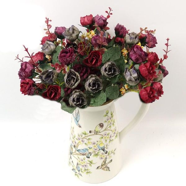 decorative flowers & wreaths 21 head artificial rose flower leaf floral prop home wedding display ornament
decorative flowers & wreaths 21 head artificial rose flower leaf floral prop home wedding display ornament