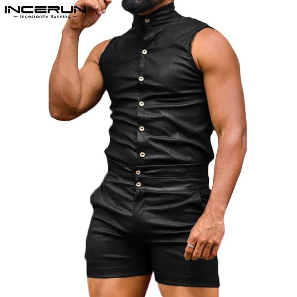 men's shorts fashion men rompers 2021 solid color stand collar sleeveless jumpsuits button casual streetwear overalls s-5xl incerun, White;black
men's shorts fashion men rompers 2021 solid color stand collar sleeveless jumpsuits button casual streetwear overalls s-5xl incerun, White;black