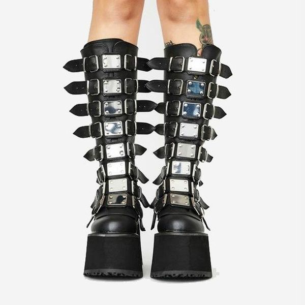 boots trend design black gothic style cool punk motorcycles female platform wedges high heels calf women shoes big size-43
boots trend design black gothic style cool punk motorcycles female platform wedges high heels calf women shoes big size-43