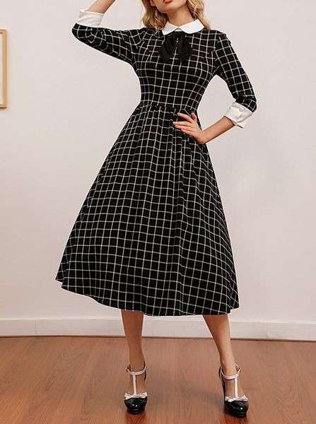 casual dresses elegant ladies vestido spring autumn women fashion long sleeve black white plaid printed vintage retro 50s a line party dress, Black;gray
casual dresses elegant ladies vestido spring autumn women fashion long sleeve black white plaid printed vintage retro 50s a line party dress, Black;gray