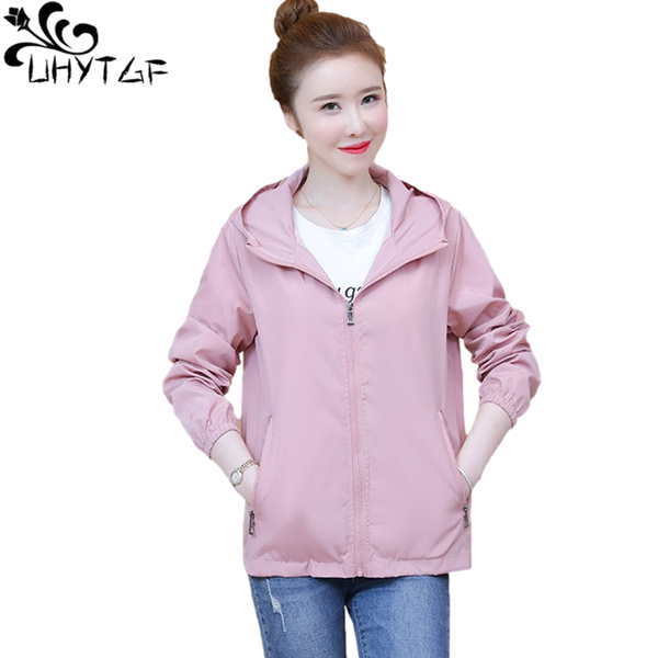 women's jackets uhytgf spring autumn jacket women fashion hooded casual short coat solid color wild thin loose 5xl plus size outerwear, Black;brown
women's jackets uhytgf spring autumn jacket women fashion hooded casual short coat solid color wild thin loose 5xl plus size outerwear, Black;brown