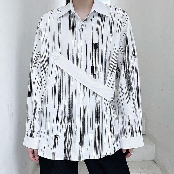 male japan korea streetwear hip hop retro fashion loose dress shirt men print bandage long sleeve casual men's shirts, White;black
male japan korea streetwear hip hop retro fashion loose dress shirt men print bandage long sleeve casual men's shirts, White;black