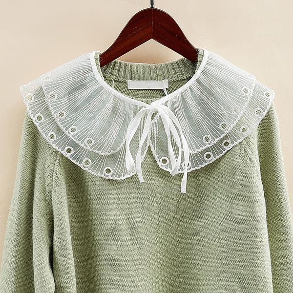 bow ties korean white fake collar for women flower embroidery hollow lace detachable collars lapel half shirt false female shawl, Black;gray
bow ties korean white fake collar for women flower embroidery hollow lace detachable collars lapel half shirt false female shawl, Black;gray