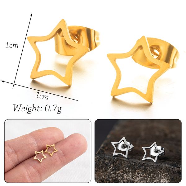 10pair small cute half crescent moon stud earrings cartilage piercing stainless steel minimalist geometric stars sunshine sunlight korean je, Golden;silver
10pair small cute half crescent moon stud earrings cartilage piercing stainless steel minimalist geometric stars sunshine sunlight korean je, Golden;silver