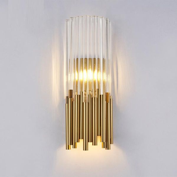 wall lamp bedroom glass lights modern tv backdrop copper hallway lighting ac110v 220v