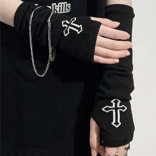 five fingers gloves ruibbit gothic harajuku punk style black cross half finger long glove women knit length sleeve fingerless streetwear, Blue;gray
five fingers gloves ruibbit gothic harajuku punk style black cross half finger long glove women knit length sleeve fingerless streetwear, Blue;gray