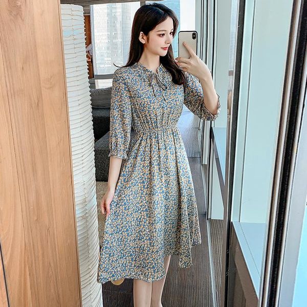 three quarter sleeve women one-piece dress korean spring chiffon floral print dresses 3578 casual, Black;gray
three quarter sleeve women one-piece dress korean spring chiffon floral print dresses 3578 casual, Black;gray