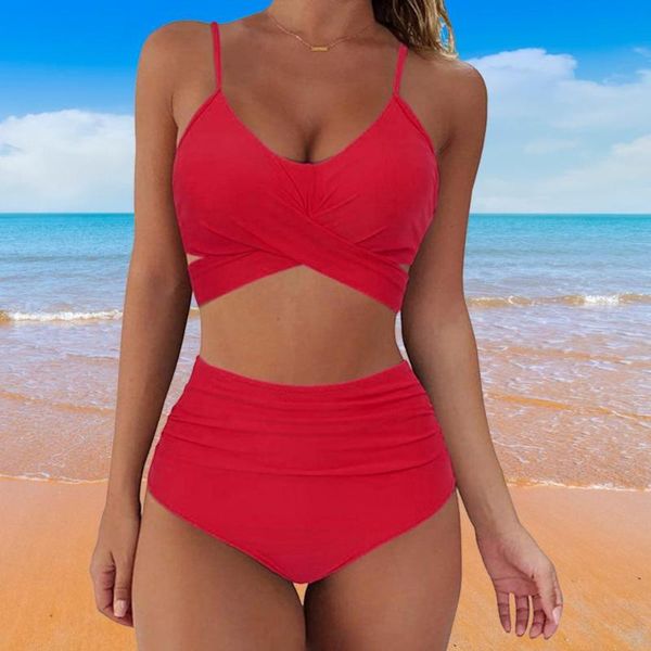 women's swimwear solid color spaghetti strap bra panties swimsuit high waist tummy control bathing suit padded briefs two piece bikini, White;black
women's swimwear solid color spaghetti strap bra panties swimsuit high waist tummy control bathing suit padded briefs two piece bikini, White;black