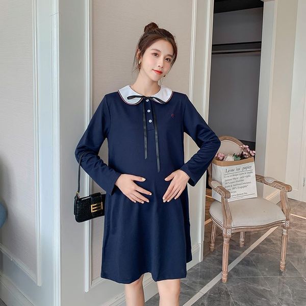 6910# maternity clothes long sleeves turn down collar loose stylish dress pregnant women mom dresses, White
6910# maternity clothes long sleeves turn down collar loose stylish dress pregnant women mom dresses, White