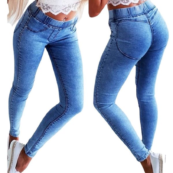 women's jeans women bodycon breeches elastic waistband thin fitness stretch jean pencil pants 88ac, Blue
women's jeans women bodycon breeches elastic waistband thin fitness stretch jean pencil pants 88ac, Blue