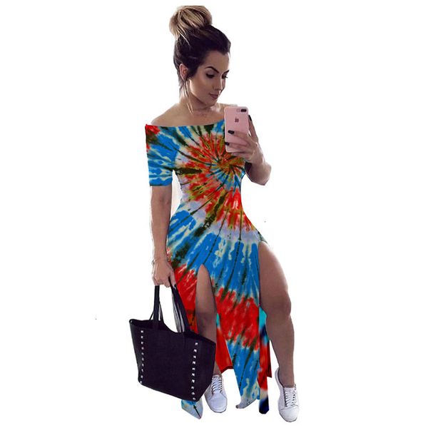 cy8549 women's dresses casual tie dye one shoulder split tight dress, Black;gray
cy8549 women's dresses casual tie dye one shoulder split tight dress, Black;gray