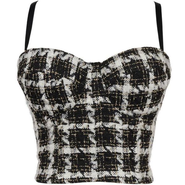 houndstooth plaid push up bralet to wear out classical bodysuit woolen camise vest summer clubwear backless tanks bralette women's & ca, White
houndstooth plaid push up bralet to wear out classical bodysuit woolen camise vest summer clubwear backless tanks bralette women's & ca, White