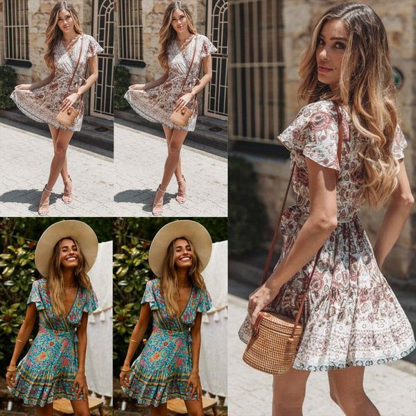 summer boho style floral printed womens dress beach tunic pleated sundress loose mini party sashes vestidos plus size xl, Black;gray
summer boho style floral printed womens dress beach tunic pleated sundress loose mini party sashes vestidos plus size xl, Black;gray