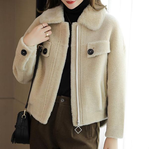 women's fur & faux women 2022 autumn winter real lamb coat female warm natural sheep shearing wool jacket ladies fashion casual outerwe, Black
women's fur & faux women 2022 autumn winter real lamb coat female warm natural sheep shearing wool jacket ladies fashion casual outerwe, Black