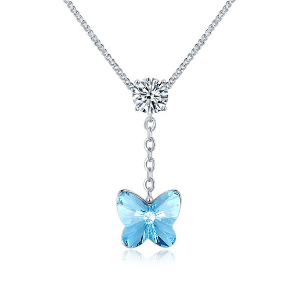 romantic butterfly women's clavicle chain sky blue austrian crystal exquisite necklace gift, Black
romantic butterfly women's clavicle chain sky blue austrian crystal exquisite necklace gift, Black