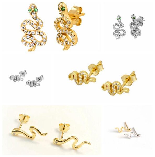 stud 925 sterling silver cute animal earring for women tiny simple pave crystal snake female fashion jewelry accessories, Golden;silver
stud 925 sterling silver cute animal earring for women tiny simple pave crystal snake female fashion jewelry accessories, Golden;silver