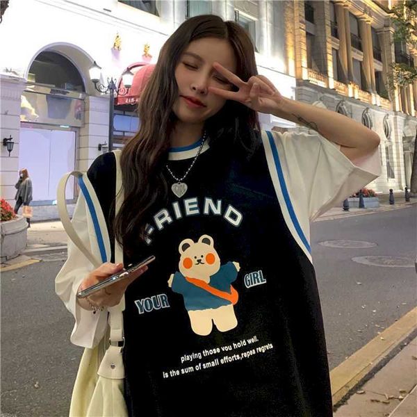 women's t-shirt summer womens t-shirt fake two-piece short sleeve tshirt korean loose student short-sleeved ins kawaii cl, White
women's t-shirt summer womens t-shirt fake two-piece short sleeve tshirt korean loose student short-sleeved ins kawaii cl, White