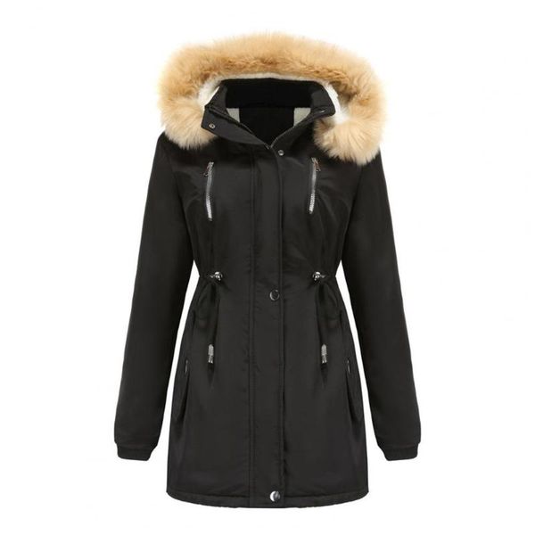 women's jackets zipper closure long sleeve women coat waist drawstring detachable hat cashmere lining cotton outerwear plus size, Black;brown
women's jackets zipper closure long sleeve women coat waist drawstring detachable hat cashmere lining cotton outerwear plus size, Black;brown