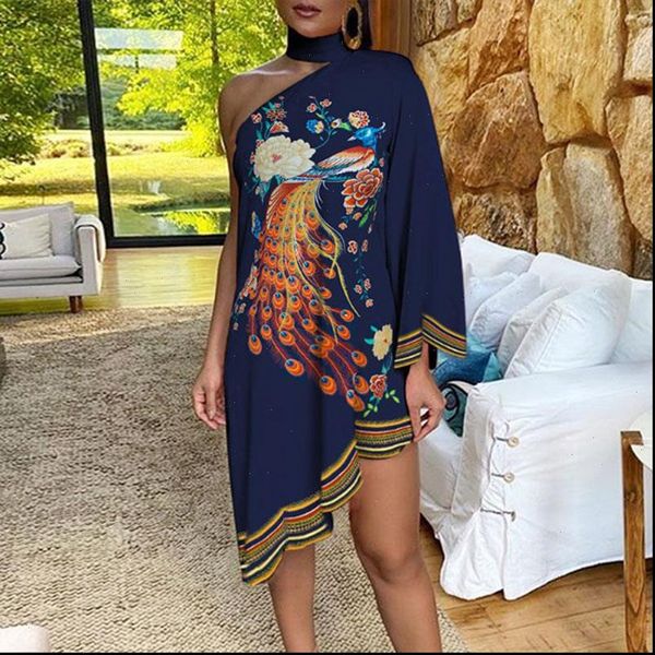 womens dress one shoulder dresses peacock leopard floral print summer irregular female fashion streetwear ladies vestidos, Black;gray
womens dress one shoulder dresses peacock leopard floral print summer irregular female fashion streetwear ladies vestidos, Black;gray