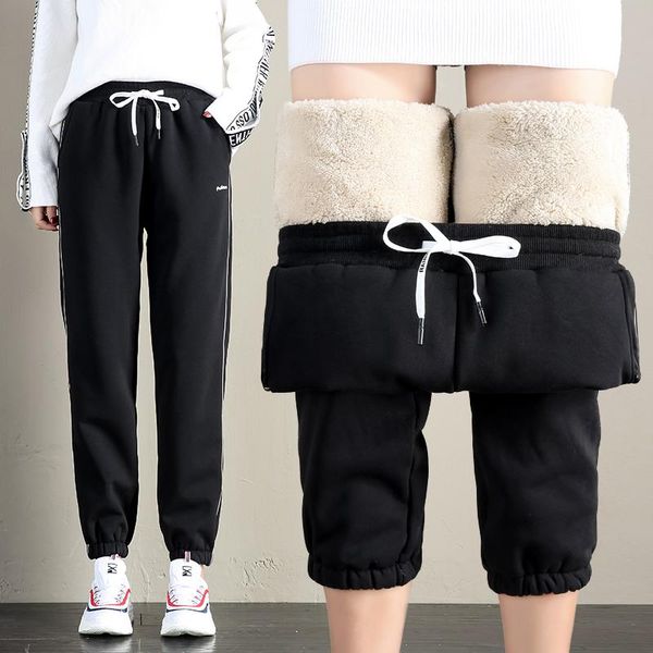 women's pants & capris women winter harem side patchwork thicken sweatpants striped warm fleece leggings loose sport lamb trousers p942, Black;white
women's pants & capris women winter harem side patchwork thicken sweatpants striped warm fleece leggings loose sport lamb trousers p942, Black;white