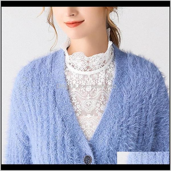 blouses shirts womens clothing apparel drop delivery 2021 women ruffles turtleneck decorative false fake collar sheer floral lace curved hem, White
blouses shirts womens clothing apparel drop delivery 2021 women ruffles turtleneck decorative false fake collar sheer floral lace curved hem, White
