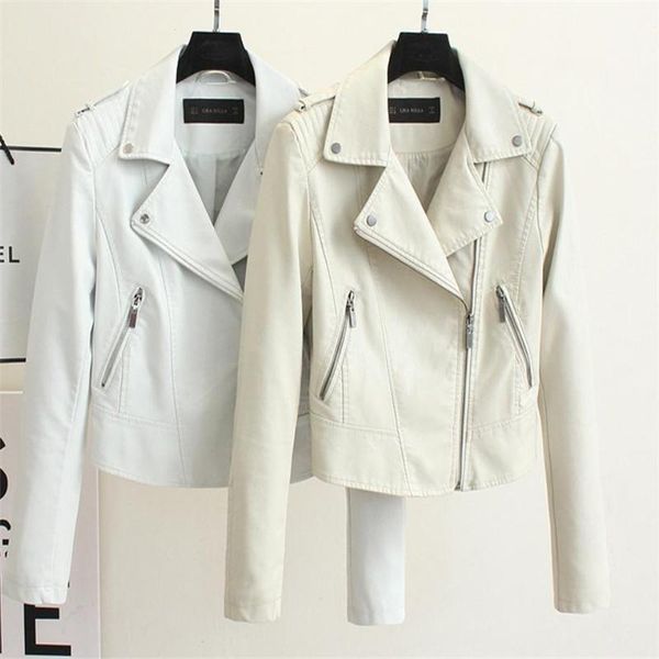 women's leather & faux spring classic motorcycle jacket europe united states slim short paragraph pu washed fashion casual wild coat, Black
women's leather & faux spring classic motorcycle jacket europe united states slim short paragraph pu washed fashion casual wild coat, Black